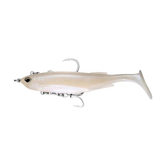 Nomad Live Ops Maniax Paddle Tail Pre-Rigged Soft Plastic Lure 8in Pearl White, Pearl White, bcf_hi-res