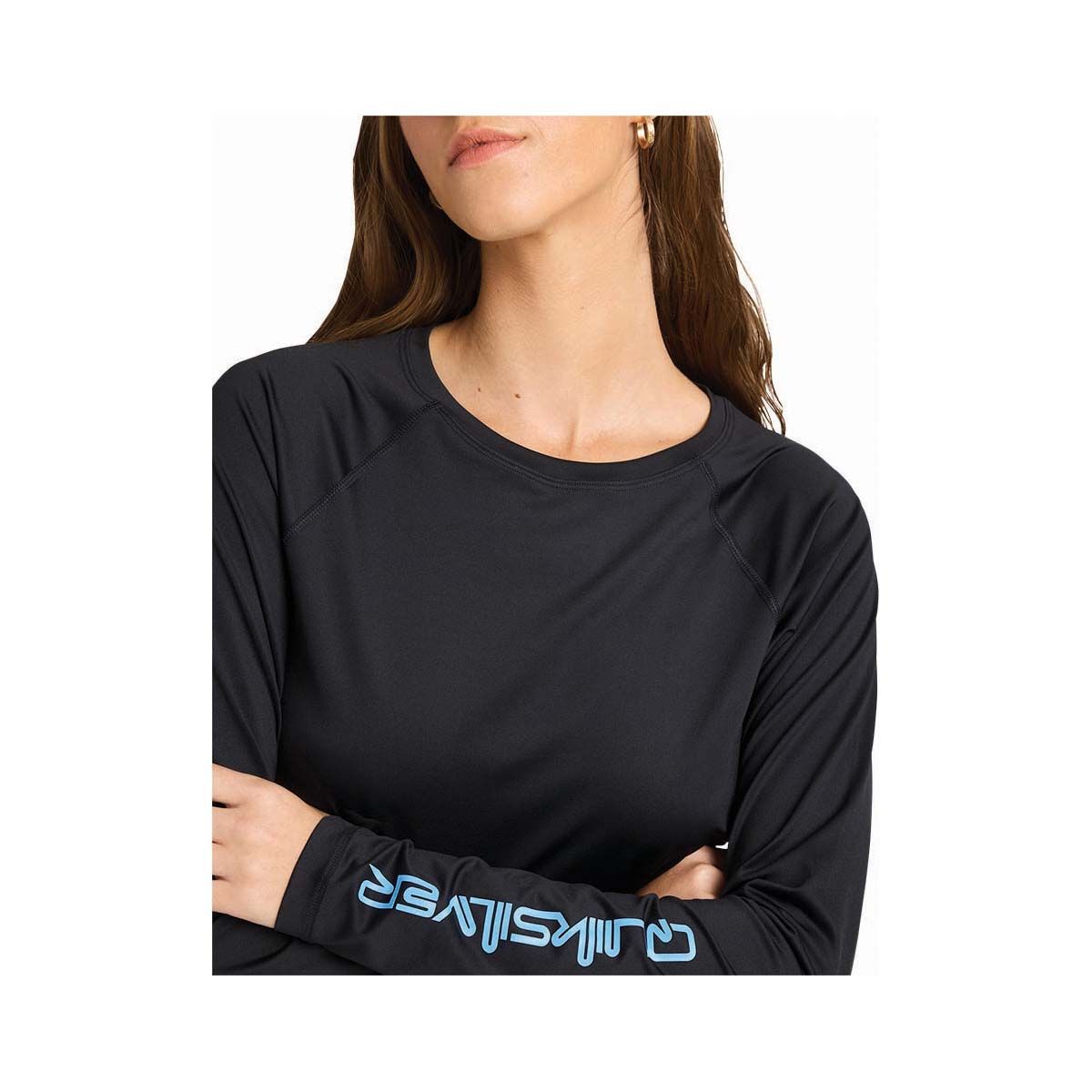 Quiksilver Women&rsquo;s Long Sleeve Rashie, Black / Marina, bcf_hi-res