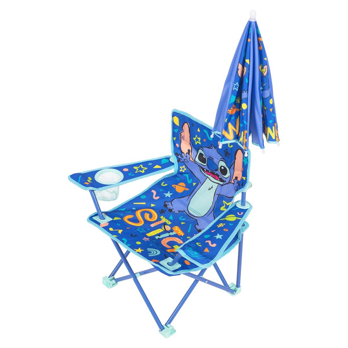 Lilo and Stitch Kids Camp Chair with Umbrella 30kg, , bcf_hi-res