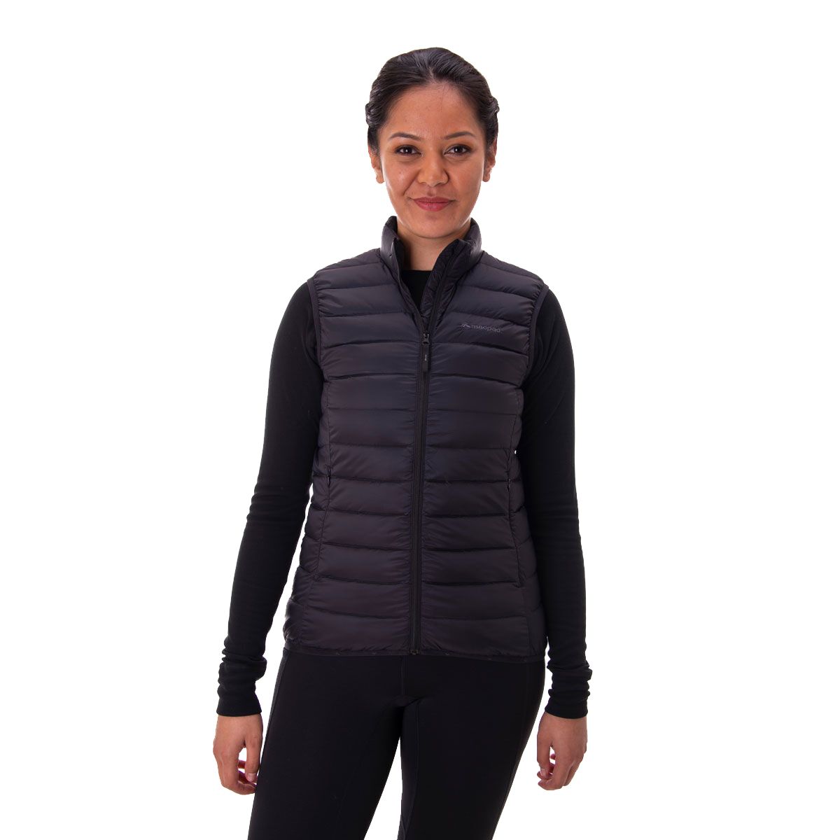 Macpac Women's Uber Light Down Puffer Vest, Black, bcf_hi-res