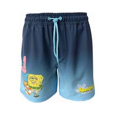 SpongeBob Men’s Boardshorts Navy S, Navy, bcf_hi-res