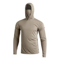 Florence Men's Sun Pro Max UPF Long Sleeve Hooded Fishing Shirt Heather Vintage Khaki S, Heather Vintage Khaki, bcf_hi-res