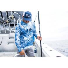 Huk Men's Mossy Oak Pursuit Performance Crew Fishing Shirt, Stormwater Spin, bcf_hi-res