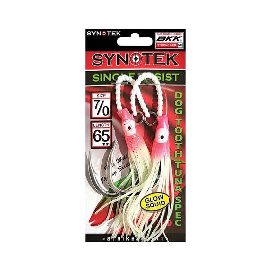 Synotek Single Assist Hooks 7/0 6.5cm Pink Head Glow, Pink Head Glow, bcf_hi-res