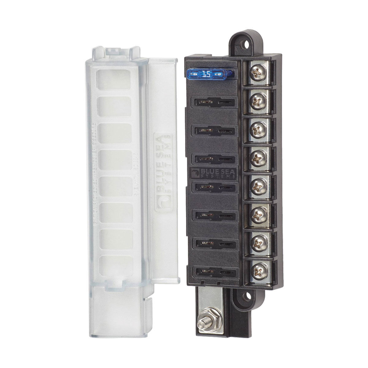 Blue Sea Systems ST Blade Compact Fuse Block - 4 Circuit with Cover, , bcf_hi-res