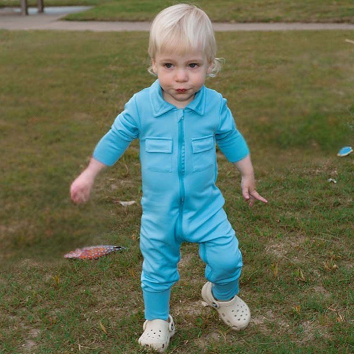 Little Fisho UV Defender Kids Onesie Ocean Blue Ocean Blue 000, Ocean Blue, bcf_hi-res