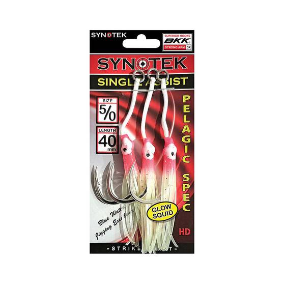 Synotek Single Assist Hooks 5/0 4.0cm Pink Head Glow, Pink Head Glow, bcf_hi-res
