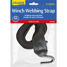 Atlantic Winch Webbing Strap 6m S Hook 500kg, , bcf_hi-res