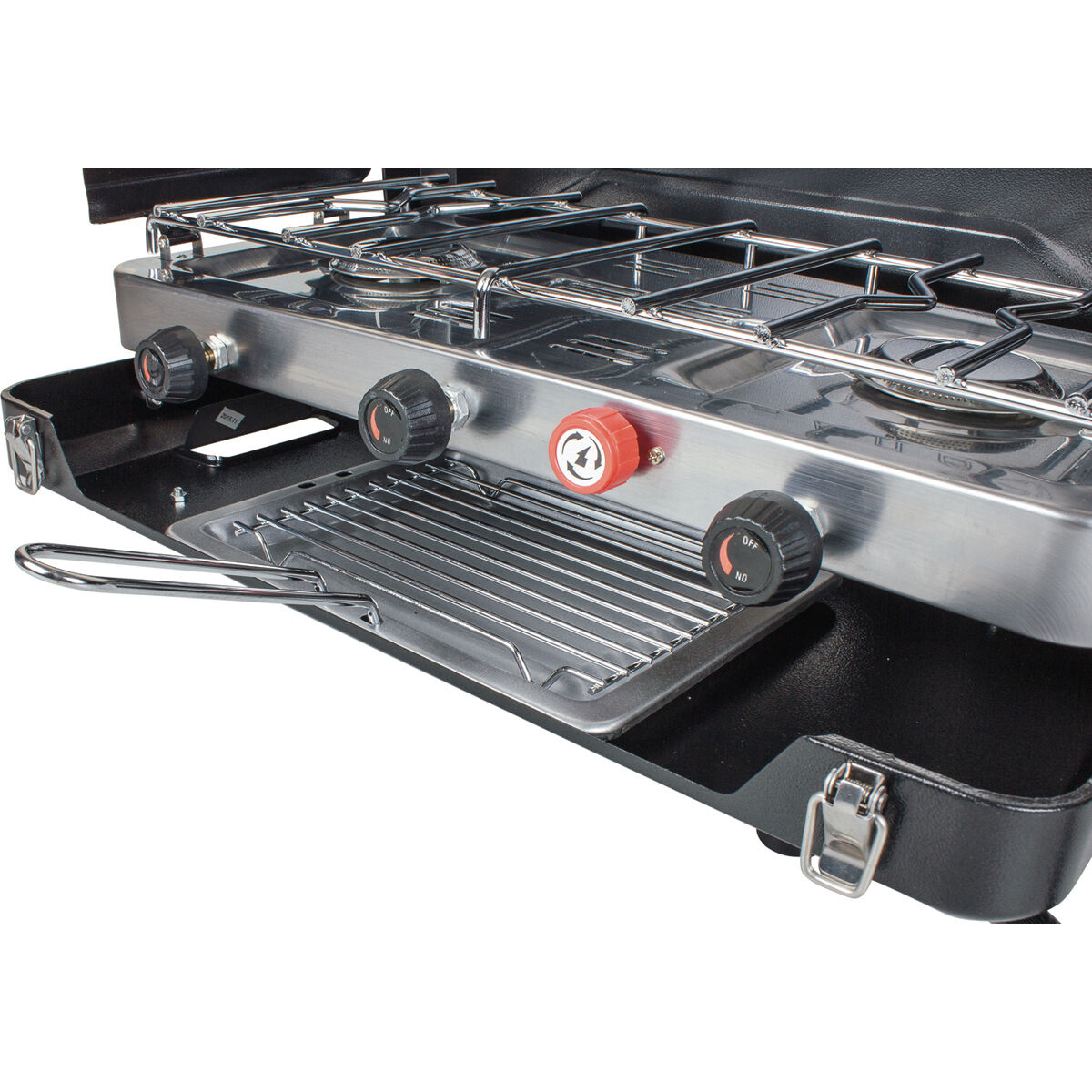Wanderer LPG Portable 2 Burner Stove with Grill, , bcf_hi-res