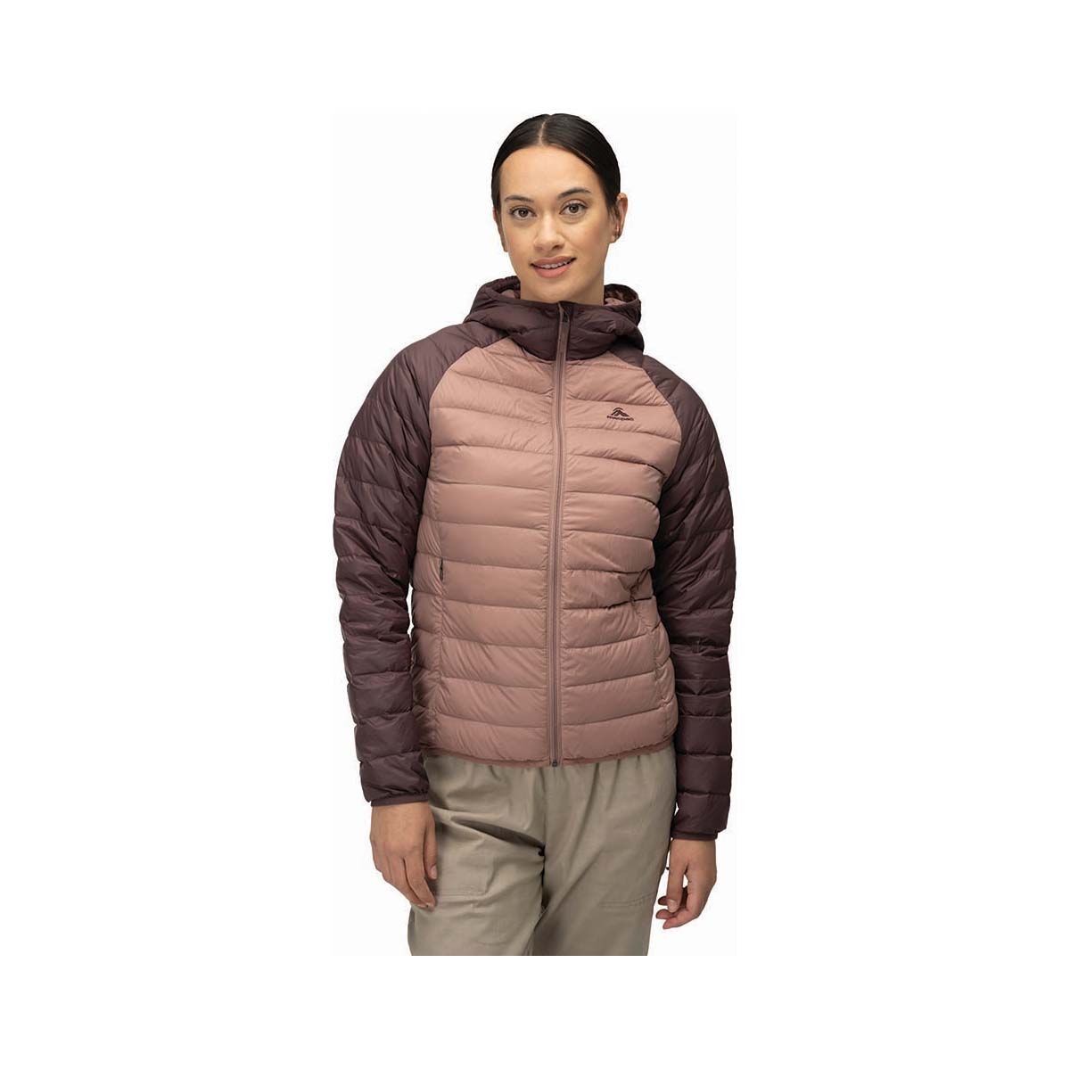 Macpac Women's Uber Light Hooded Down Puffer Jacket V2 Huckleberry / Burlwood 8, Huckleberry / Burlwood, bcf_hi-res