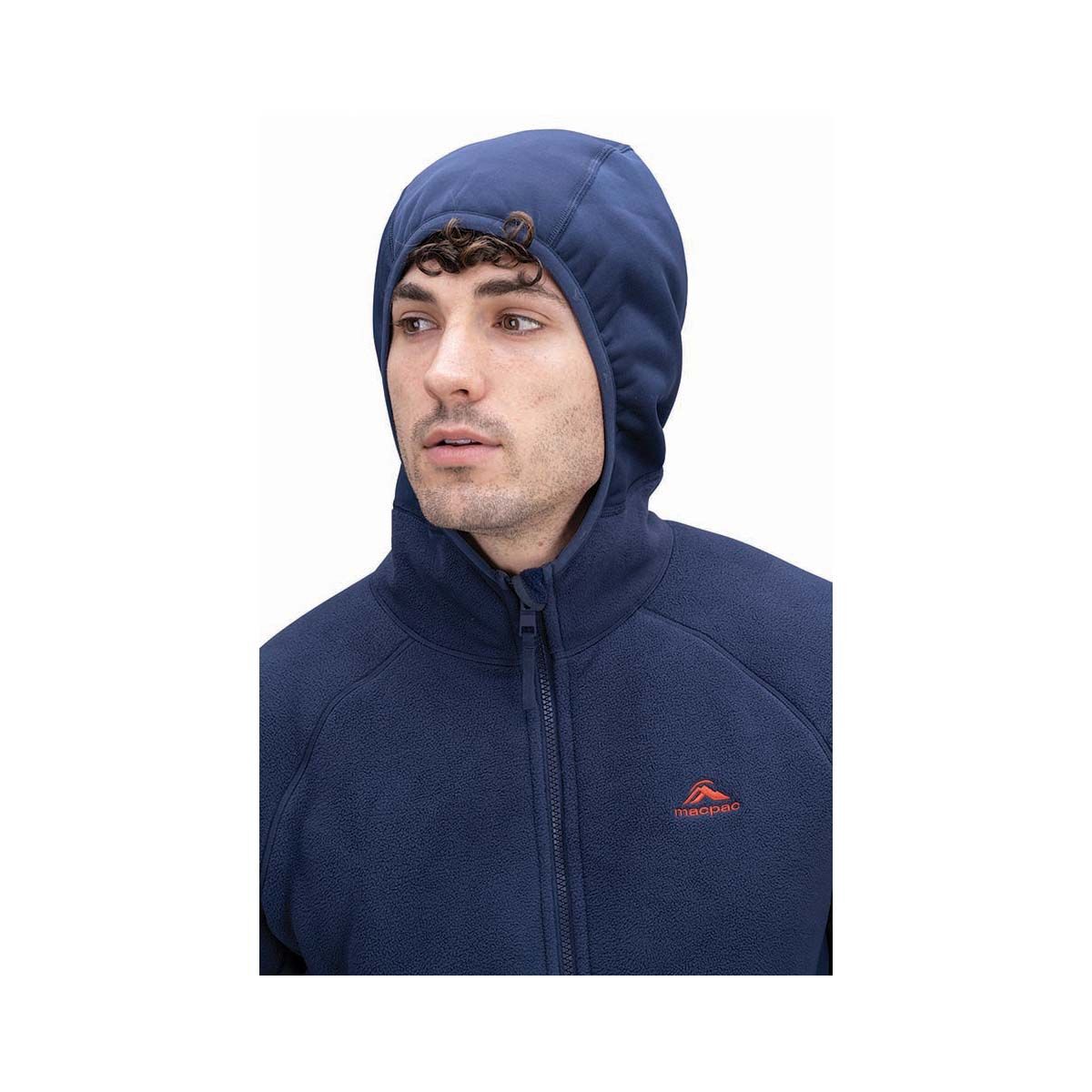 Macpac Men's Mountain Hooded Fleece Jacket, Navy, bcf_hi-res