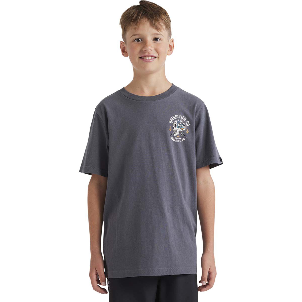 Quiksilver Youth Anglers Club Short Sleeve Tee Smoke 8, Smoke, bcf_hi-res
