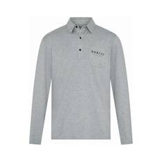 Oakley Men’s Elements Long Sleeve Tech Polo Granite Heather S, Granite Heather, bcf_hi-res