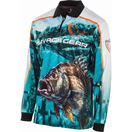 Savage Gear Men's Bream Fishing Shirt, Blue, bcf_hi-res
