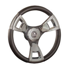 Gussi Model 13 Steering Wheel 342mm with Brushed Black Spokes, , bcf_hi-res