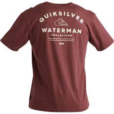 Quiksilver Waterman Men’s Outer Seas Short Sleeve Tee Red Mahogany S, Red Mahogany, bcf_hi-res