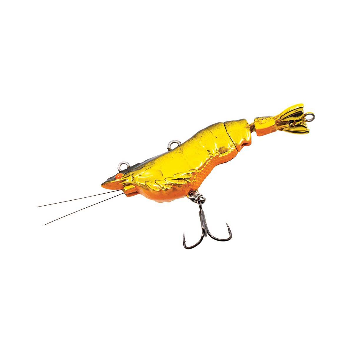Chasebaits Armour Prawn Hard Body Lure 50mm Gold Chrome, Gold Chrome, bcf_hi-res