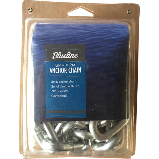Blueline Anchor Chain with Shackles 8mm x 2m, , bcf_hi-res