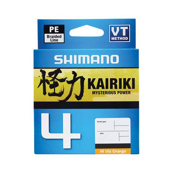 Shimano Kairiki 4 PE Braid Line Orange 150m 6lb 6lb, , bcf_hi-res