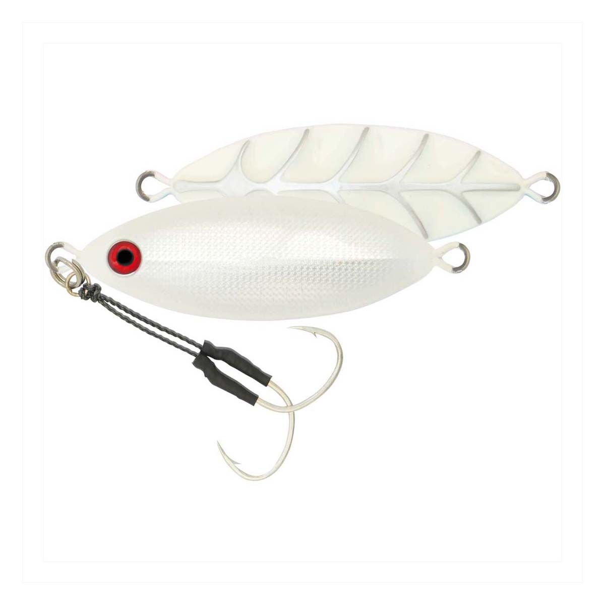 Samaki Ribcage Slow Fall Jig Lure 80g Glow N Silver, Glow N Silver, bcf_hi-res
