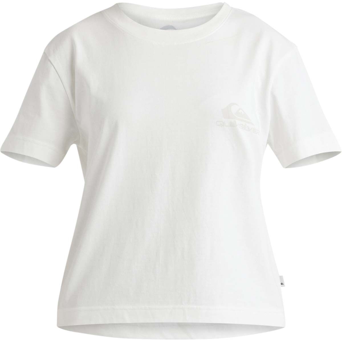 Quiksilver Comp Logo Short Sleeve Tee for Women Snow White XS, Snow White, bcf_hi-res