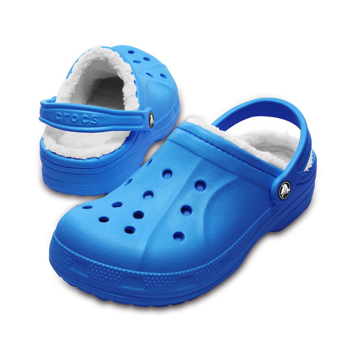 Crocs Kids' Baya Lined Clogs Bright Cobalt / Winter White C11, Bright Cobalt / Winter White, bcf_hi-res