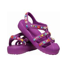 Crocs Youth Beaded Fisherman Sandals, Purple, bcf_hi-res
