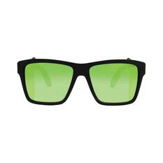 LXD Unisex Caspian Brooksy Sunglasses Matt Black with Green Mirror Lens, , bcf_hi-res