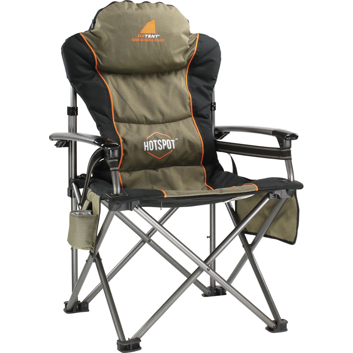 oztent king kokoda camping outdoor chair with lumbar support