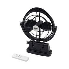 Aussie Traveller 12V Fan with Remote Control Black, Black, bcf_hi-res