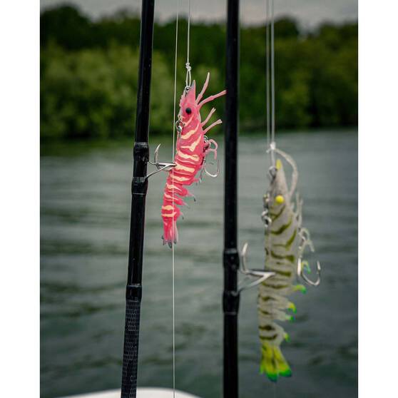 Nomad Live Ops Sumo Shrimp Pre-Rigged Soft Plastic Lure 6.5in Fire Tiger, Fire Tiger, bcf_hi-res