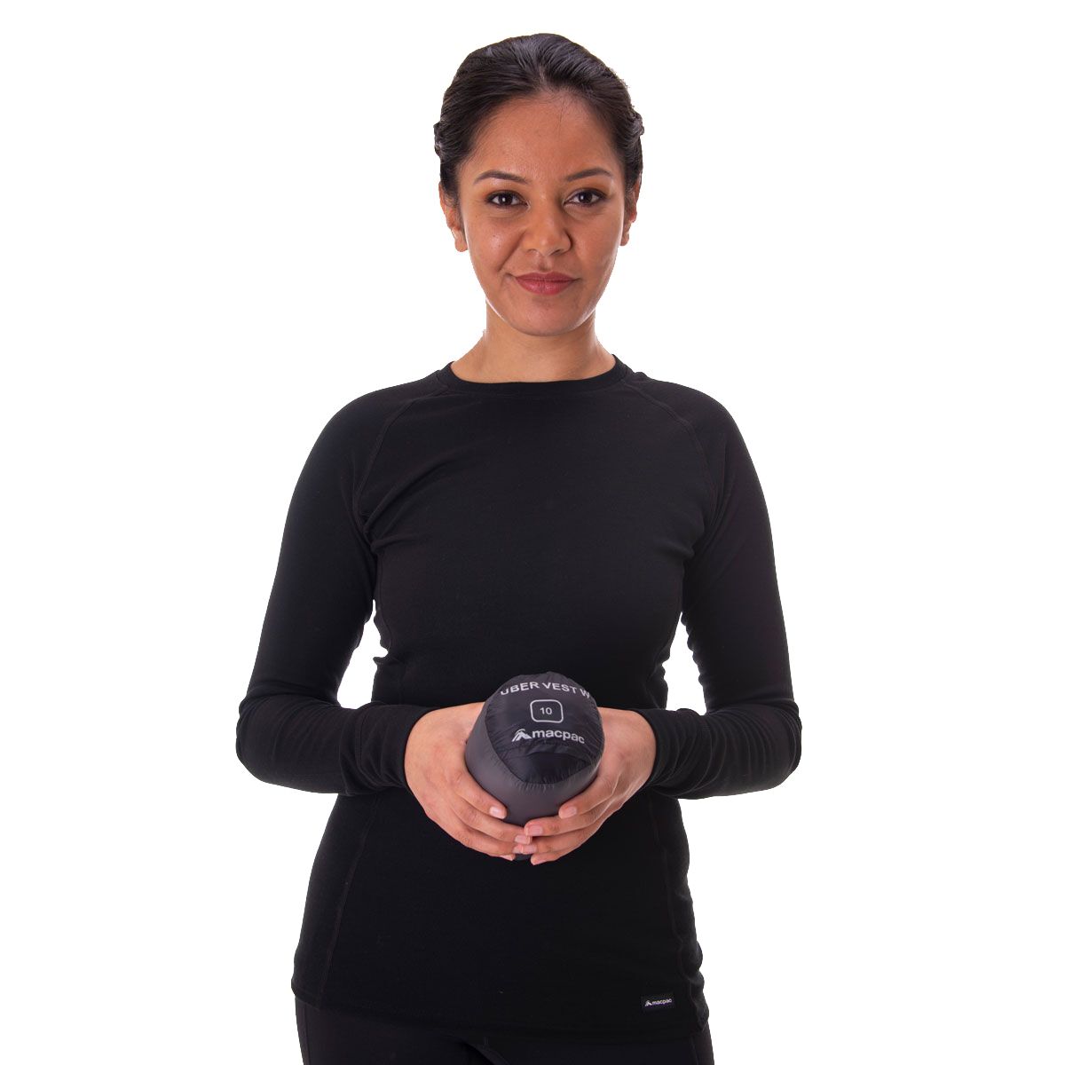 Macpac Women's Uber Light Down Puffer Vest, Black, bcf_hi-res