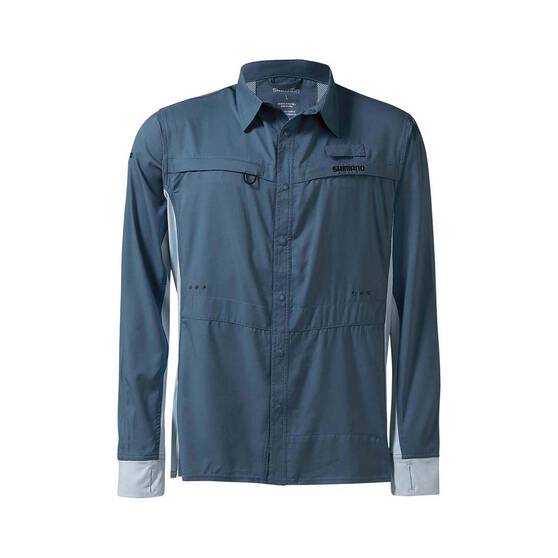 Shimano Men's Pro Vented Stretch Fishing Shirt, Navy, bcf_hi-res