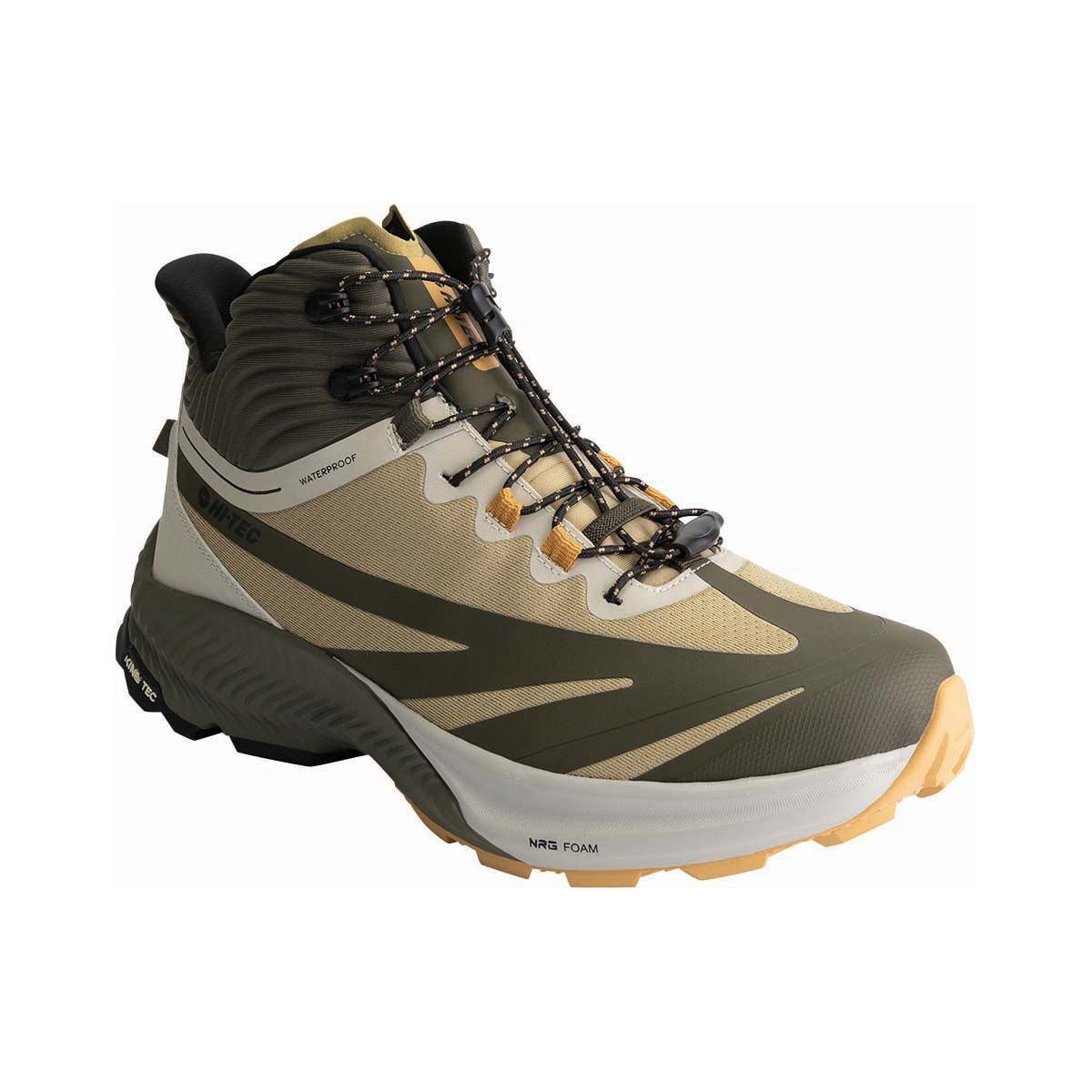 Hi-Tec Nomad Men&rsquo;s Waterproof Mid Hike Shoe Olive 8, Olive, bcf_hi-res