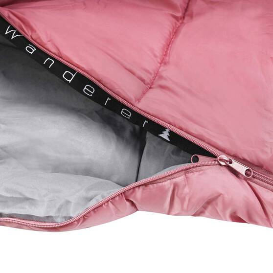 Wanderer Singe 0° Rose Hooded Sleeping Bag, , bcf_hi-res