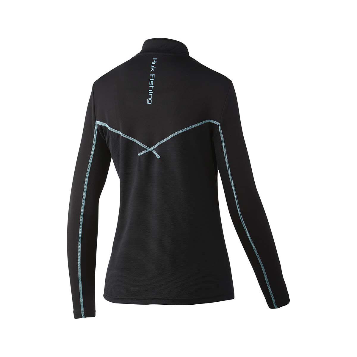 Huk Women's Solid Icon X 1/4 Zip Long Sleeve Fishing Shirt, Black, bcf_hi-res
