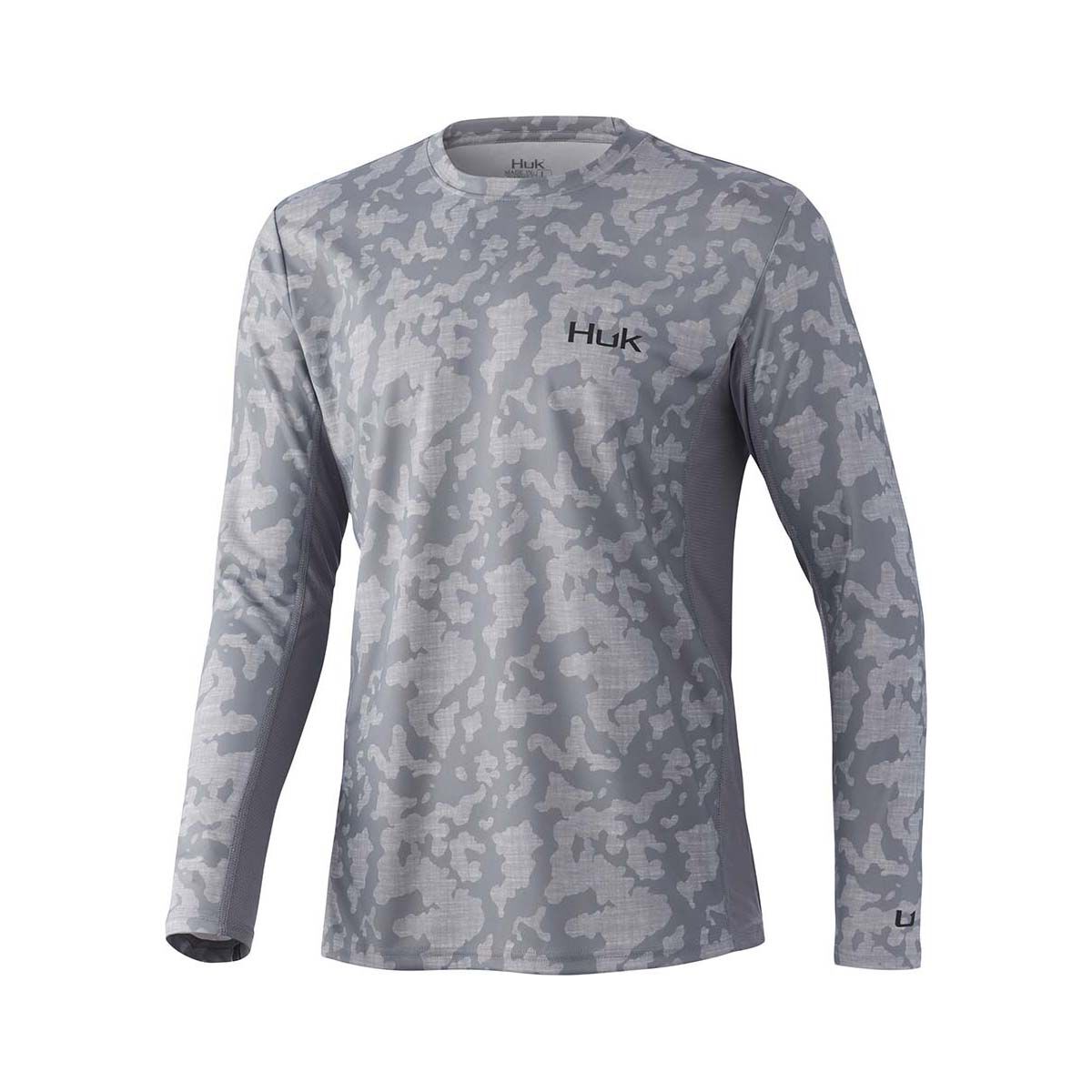 Huk Men's Running Lakes Icon X Long Sleeve Fishing Shirt Overcast Grey 2XL, Overcast Grey, bcf_hi-res