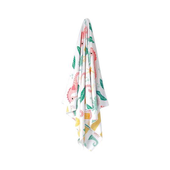 BCF Packable Towel Yellow Seahorse, , bcf_hi-res