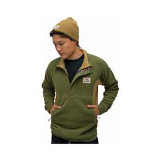 Macpac Men's Heritage Fleece Pullover Green / Gold L, Green / Gold, bcf_hi-res