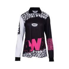 BCF Women's 4WD Sublimated Polo Black / Pink 8, Black / Pink, bcf_hi-res