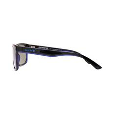 Liive X Echo Men’s Mirror Polarised Sunglasses Matt Black with Blue Lens, , bcf_hi-res