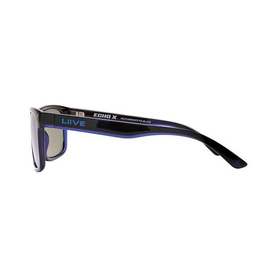 Liive X Echo Men’s Mirror Polarised Sunglasses Matt Black with Blue Lens, , bcf_hi-res