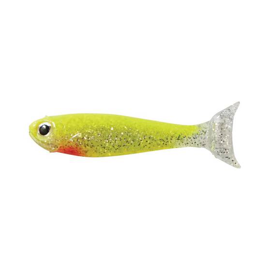 Bite Me Barra Wedgies Soft Plastic Lure 3in Chartreuse Flash