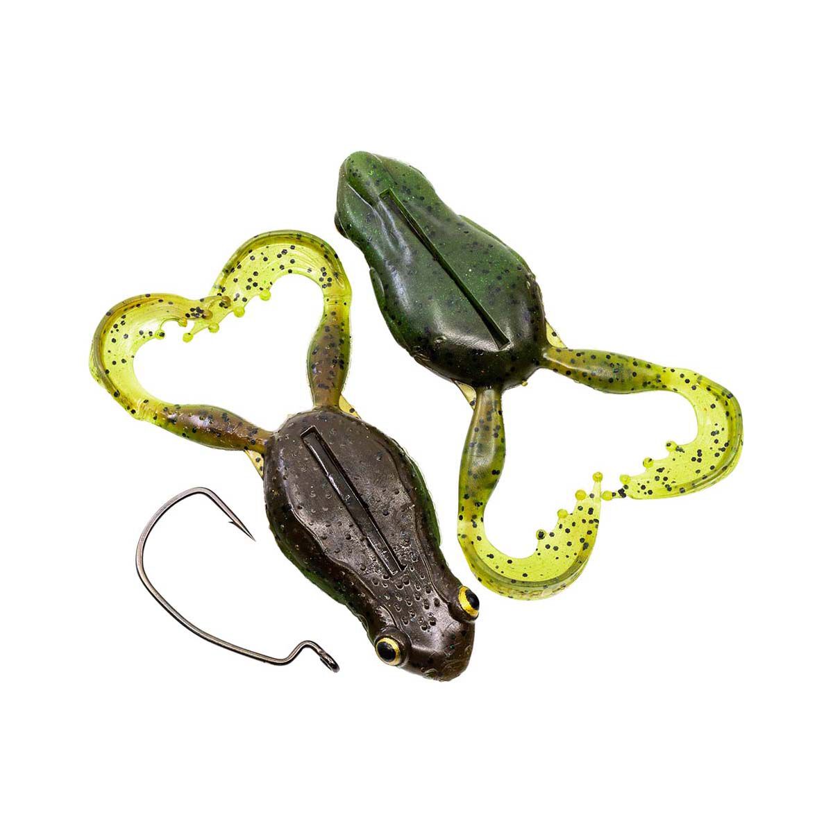 Chasebaits Flexi Frog Lure 40mm Green Pumpkin Watermelon, Green Pumpkin Watermelon, bcf_hi-res