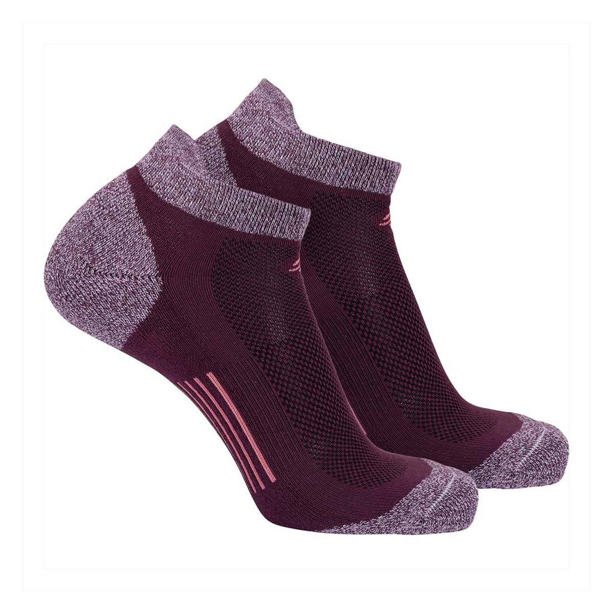 Macpac Trail Ankle Socks - 2 Pack, Fig / Raindrops, bcf_hi-res