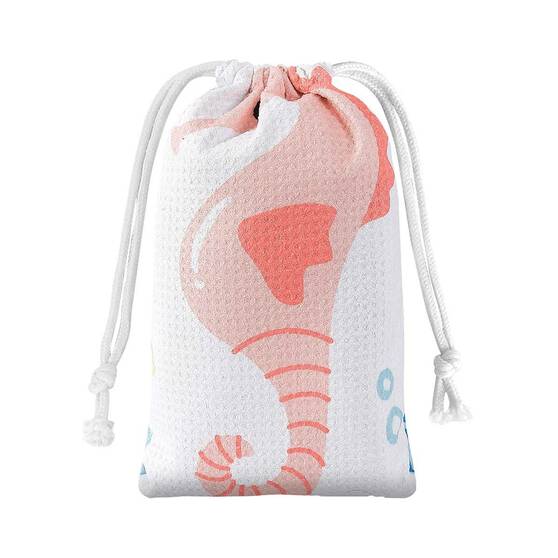 BCF Packable Towel Yellow Seahorse, , bcf_hi-res