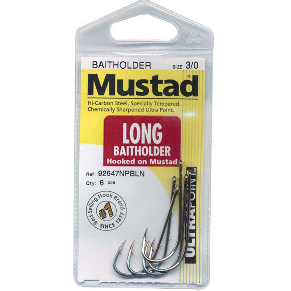 Mustad Long Baitholder Hooks 2 / 0 7 Pack