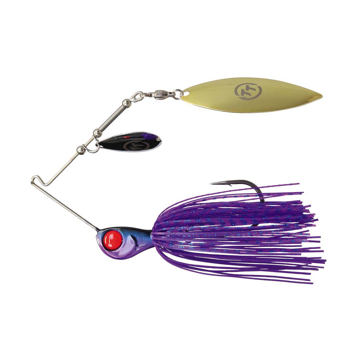 TT Fishing Tornado+ Tandem Spinnerbait Lure 1/2oz Purple Demon, Purple Demon, bcf_hi-res