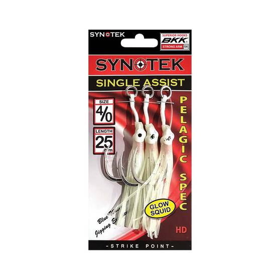 Synotek Single Assist Hooks 4/0 2.5cm Full Glow, Full Glow, bcf_hi-res