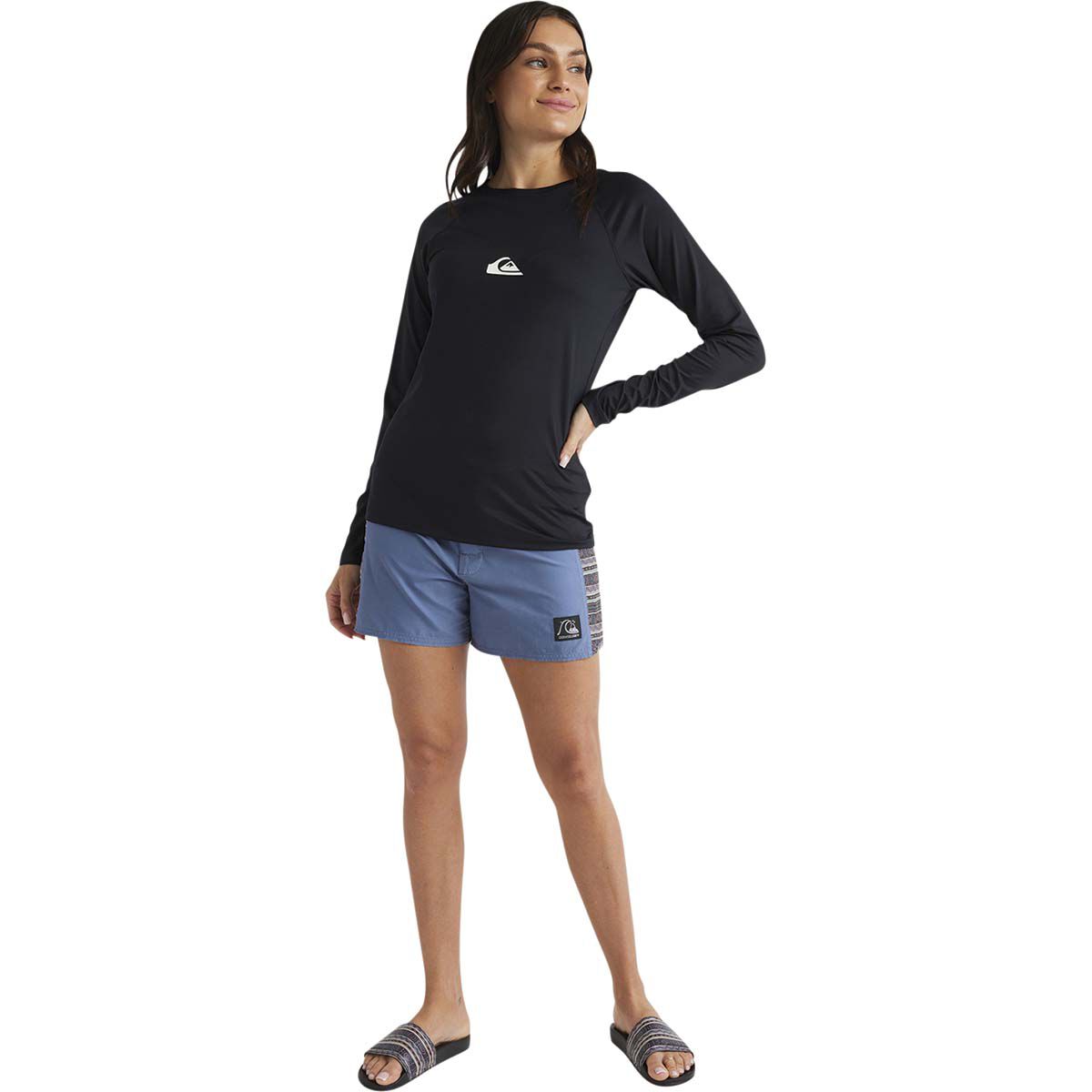 Quiksilver Women's Long Sleeve Rashie, Black, bcf_hi-res